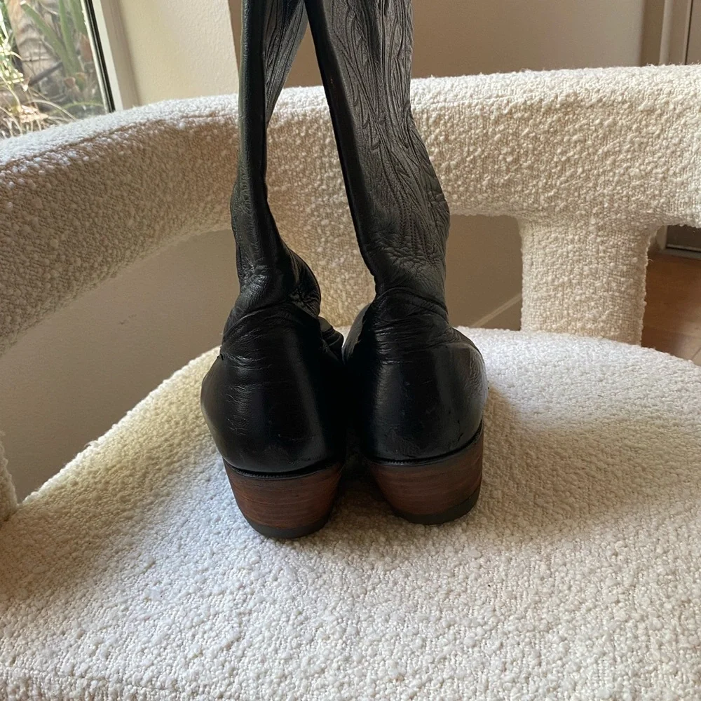 Vintage leather cowboy boots - Picture 2 of 6